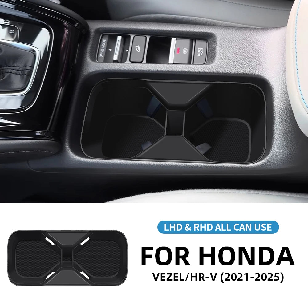 Silicone Cupholder For Honda HRV HR-V Vezel 2021-2025 Car Center Console Storage Box Water Cup Holder Auto Interior Accessories