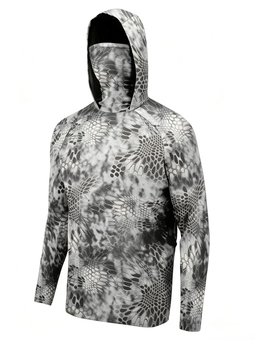 American men's summer camouflage graffiti print micro elastic breathable fishing suit long sleeved T-shirt outdoor casual top