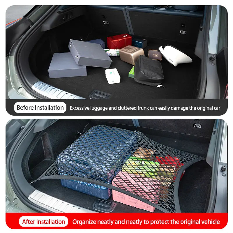 For ZEEKR 001 7X 9X 007 Rear luggage compartment fixed net pocket Mesh bag Car trunk storage and organizing accessories