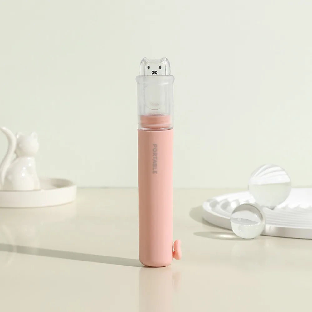 Cute 2-IN-1 Travel Toothbrush Portable Mini Toothpaste Dispenser Foldable Toothpaste Tube Storage Box for Outdoor Camping Travel