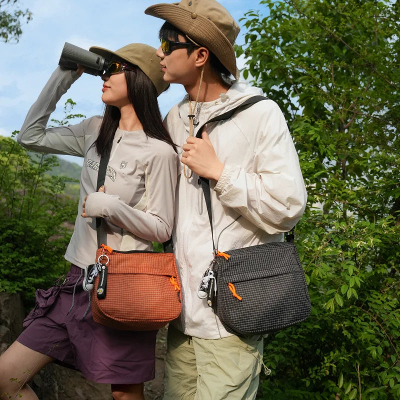 Crossbody Bag Unisex Japanese Korean Simple Waterproof Small Square Lightweight Daily Outdoor Travel Phone Shoulder Bag