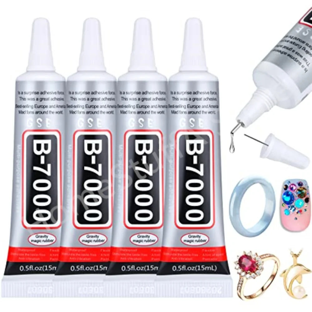 Clear Super Glue B7000 E8000 Universal Glass Plastic Contact Phone Repair Adhesive for DIY Resin Jewelry Precision Applicator