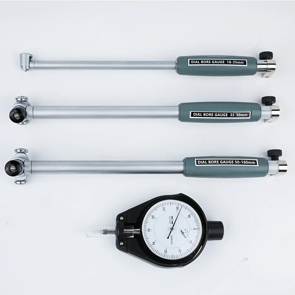 3PCS/SET 18-160MM Deep Engine Hole Measurement 0.7-6" 0.0005" Dial Bore Indicator Gauge