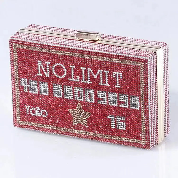 Fashion Bling Rhinestone Crystal Clutches Wedding Evening Bags Creative Tape Shaped Luxury Diamond Women Clutch Money Purse