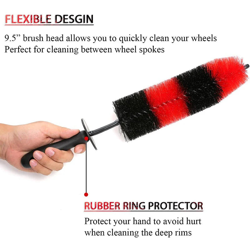Car Wheel Wash Brush Plastic Handle Vehicle Big Brush for Car Wheel Rim Cleaning Tyre Tire Washing Brushes Tool Auto Accessories
