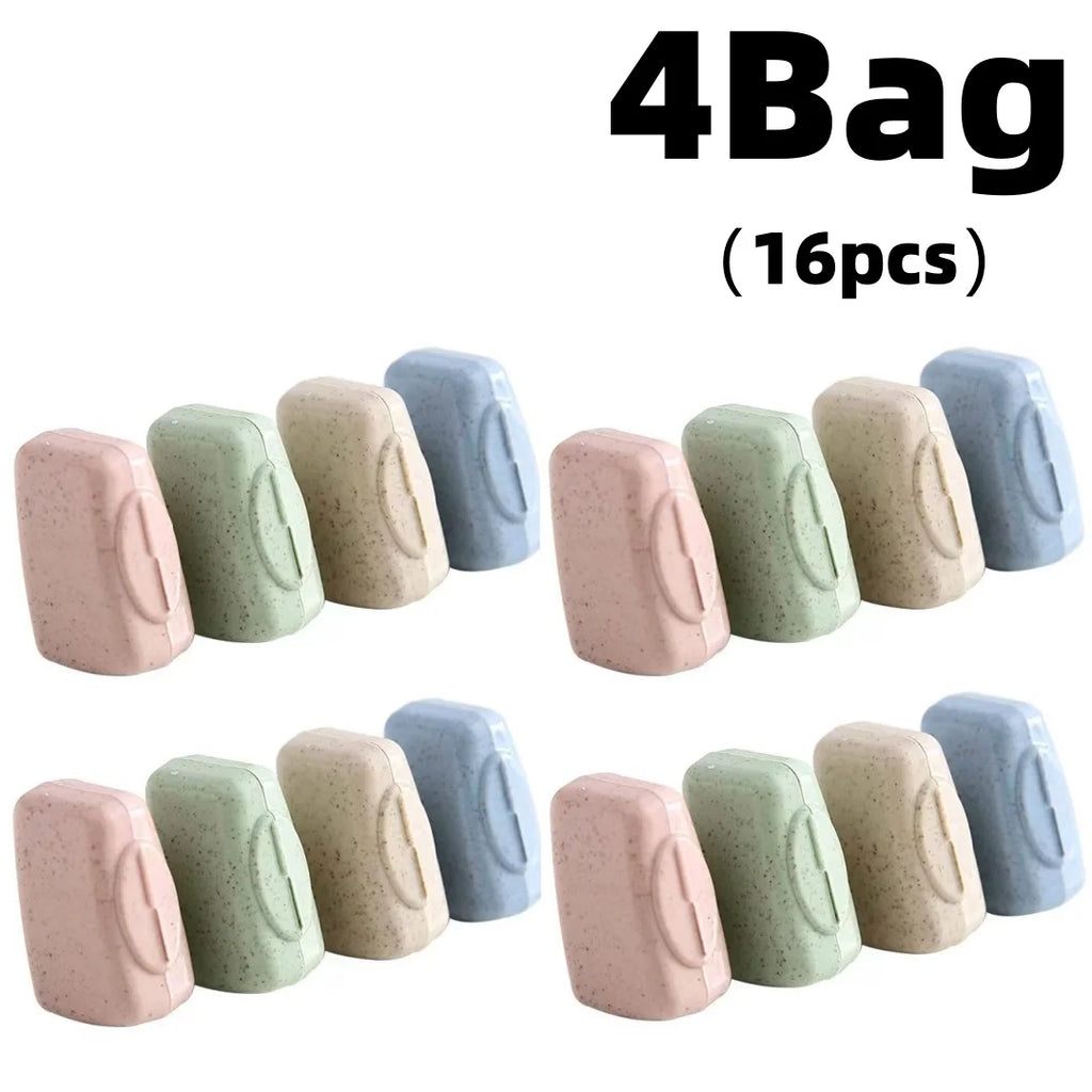 YS00270 (1)-4-Pack Wheat Straw Toothbrush Head Storage Covers - Portable Travel Dental Protective Caps