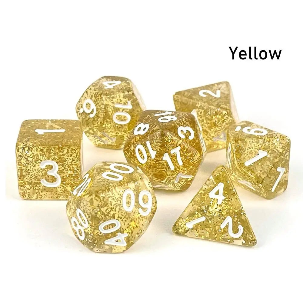 7Pcs Digital Dice Set Double Colors Acrylic Table Game Opaque Polyhedral Dices for DND Dice Tabletop Role-Playing Game Dice Gift