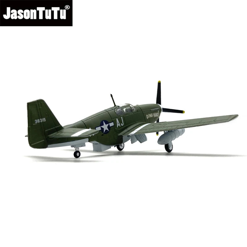 JASON TUTU Diecast Metal 1/72 Scale American Army Airlines P51b Mustang Fighter P51B Airplane Model Military Collect Gift