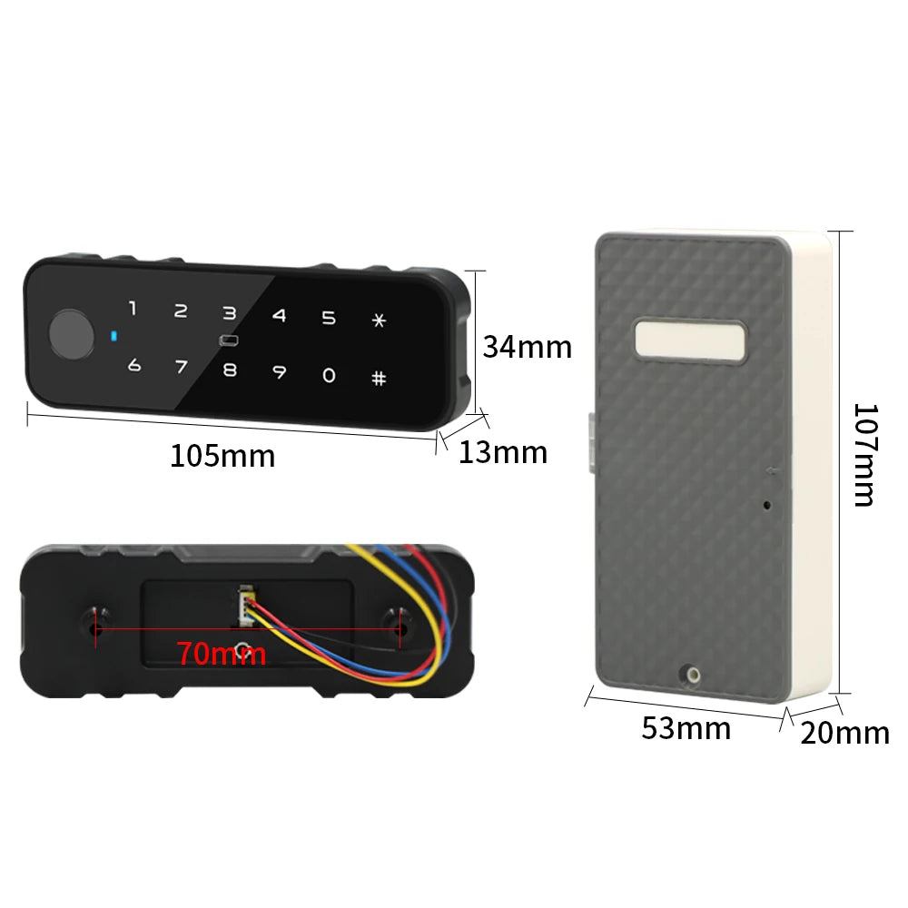 Tuya Smart Fingerprint Lock Electric Biometric Drawer Lock Fingerprint Tuya APP Unlock Smart Door Lock for Drawer Cabinet Locker