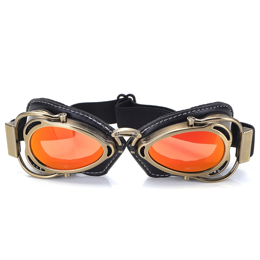 Vintage Windproof Dustproof Motorcycle Helmet Goggles Glasses For Cruiser Cafe Racer Pilot Glasses
