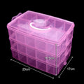 30 Grid Car Model Storage Containers 3 Layer Stackable Craft Storage Box With Handle Bead Organizer For Art,Toy,Washi Tape,Nail