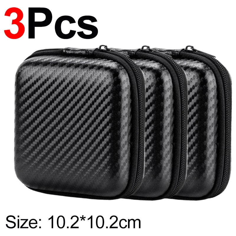 Mini Earbud Carrying Case Holder EVA Headphone Storage Bag with Zipper Earphone Headset Pouch Hard Disk Data Cable Organizers