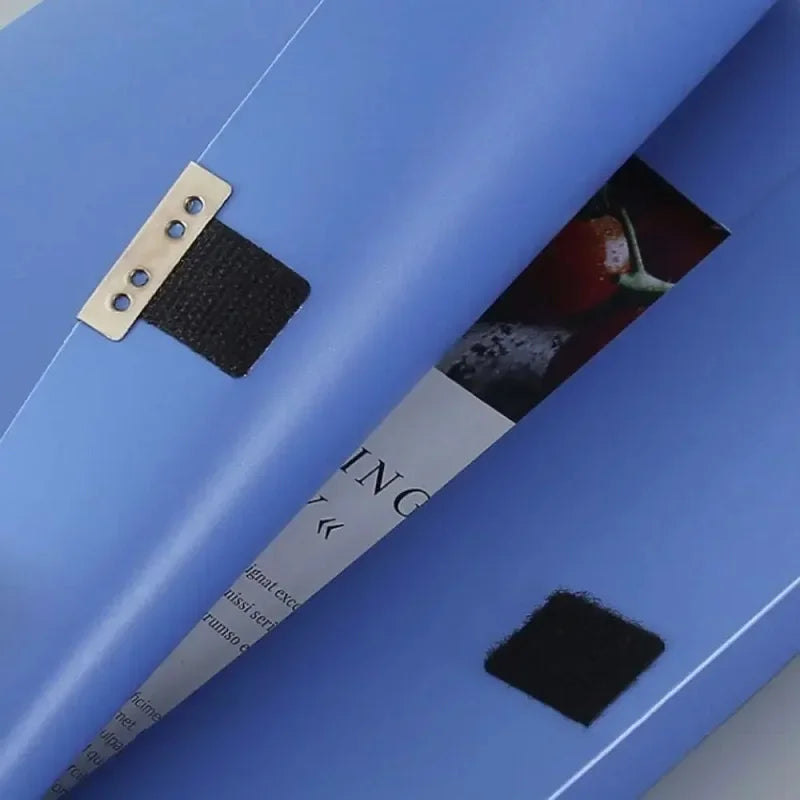 A4 Storage File Box Plastic Archives Case with Lid 3in Thick Folded Folder Organizer Document Storage Box Blue 1 Pack (75mm)