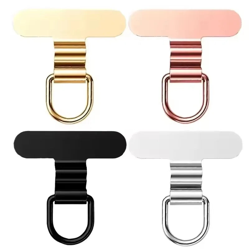 Mini Ultra-Thin Stainless Steel Mobile Phone Lanyard Patch Pad Silent Hole Clip Charging Port Gasket Lanyard Tab Card for iPhone