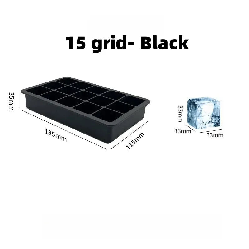 4/6/8/15 Grid Big Ice Tray Mold Giant Jumbo Large Food Grade Silicone Ice Cube Square Tray Mold DIY Ice Maker Ice Cube Tray
