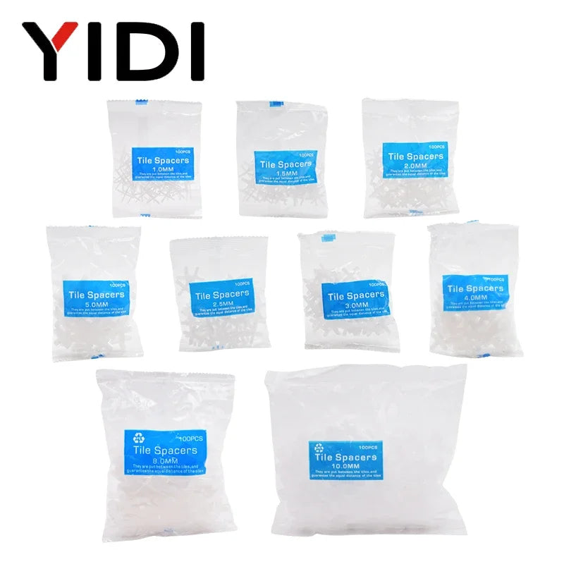 500pcs 1/1.5/2/2.5/3mm Cross Tile Spacer Resuable Plastic Laying Tiler Tool Ceramic Leveling System for Wall Floor Construction