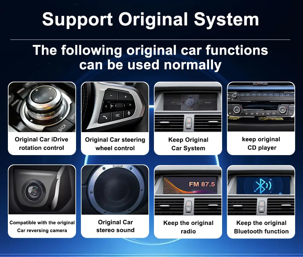 12.3 '' Ultra-thin Screen Android 16 BT for BMW 5 Series E60 E61 E62 2004 - 2012 CIC CCC System GPS Car Video Multimedia Player