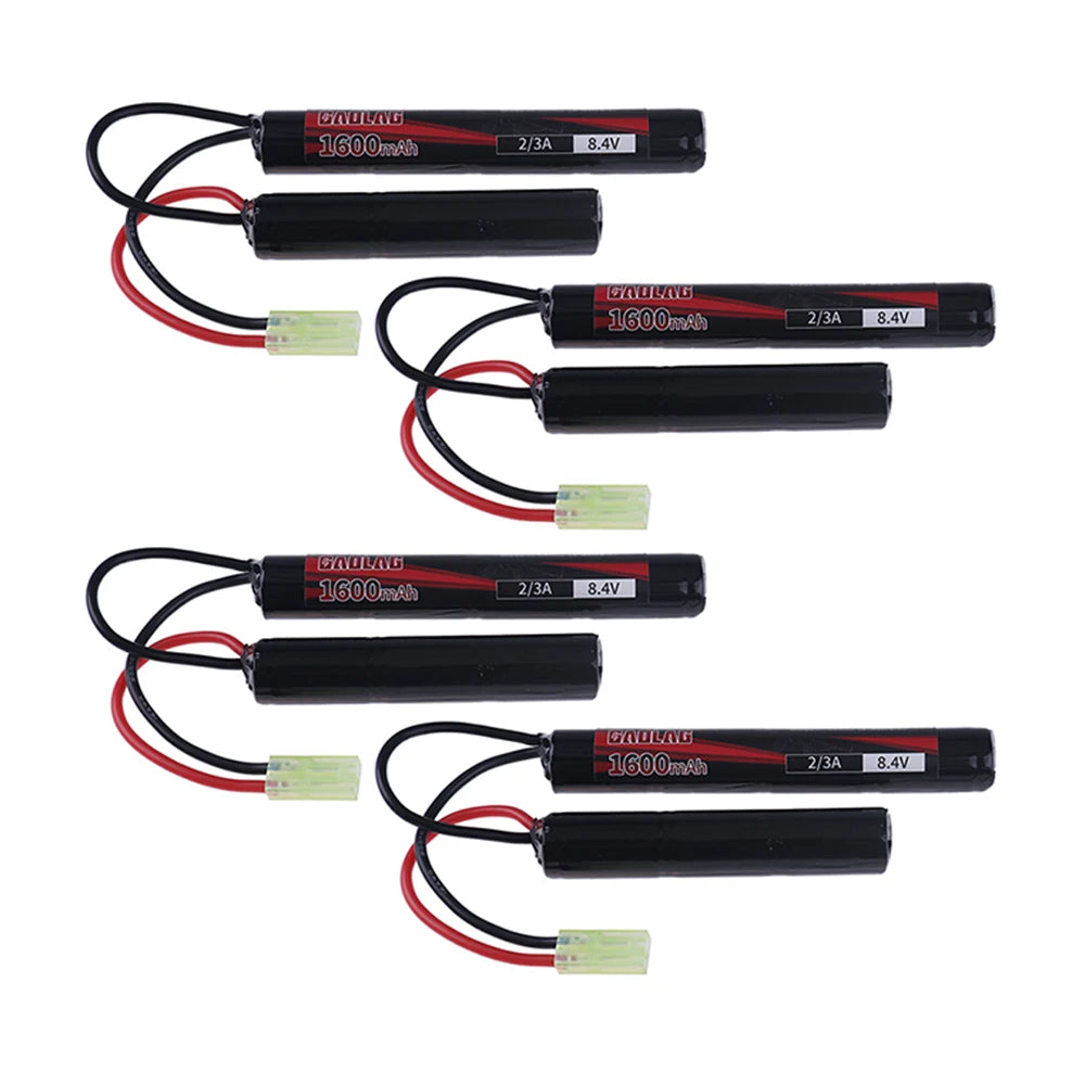 8.4V Airsoft Battery 2/3A 1600mAh 8.4V NIMH Butterfly Battery for H VFC HK416 CQB Rifle Guns AK AEG'S with Mini Tamiya Connector