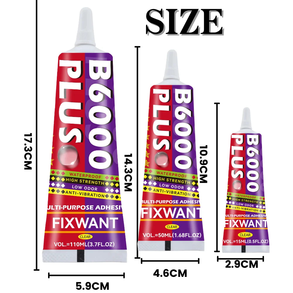 NEW B6000 15/50/110ML Clear Contact Phone Repair Adhesive Universal Glass Plastic Leather Glue With Precision Applicator Tip