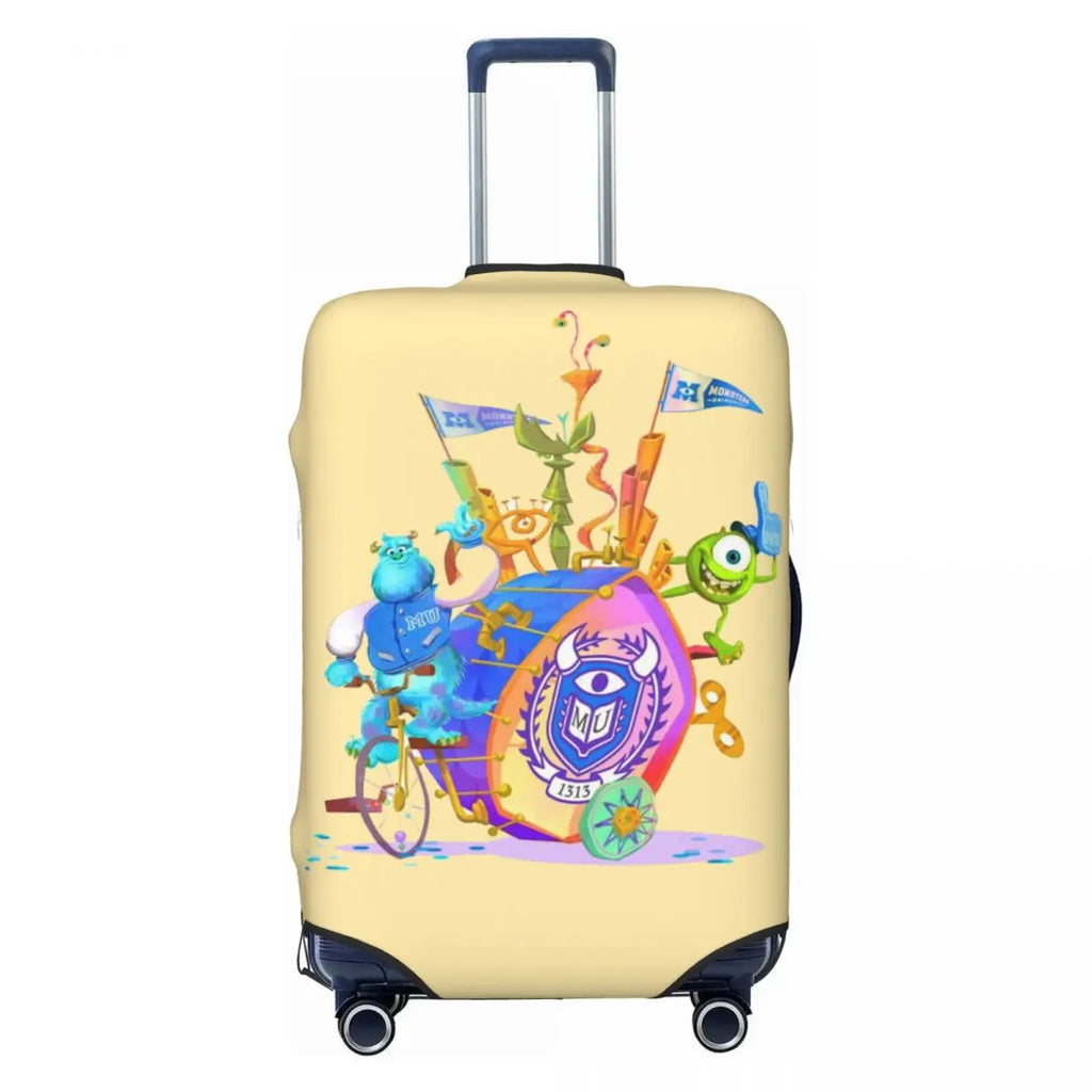 Custom M-Monsters Anime University Luggage Cover Cute Suitcase Protector Covers Suit For 18-32 inch