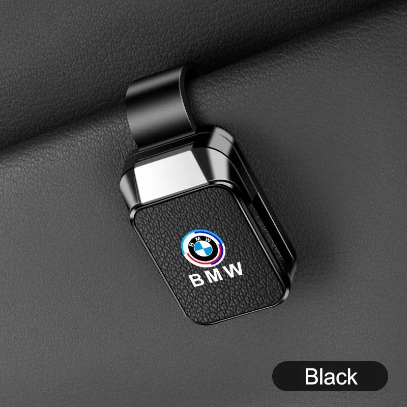For BMW M 50th E39 E46 E60 E70 E91 E92 F10 F40 G01 X3 X5 X6 X7 Leather+ABS Car Sun Visor Glasses Clip Interior Sunglasses Holder