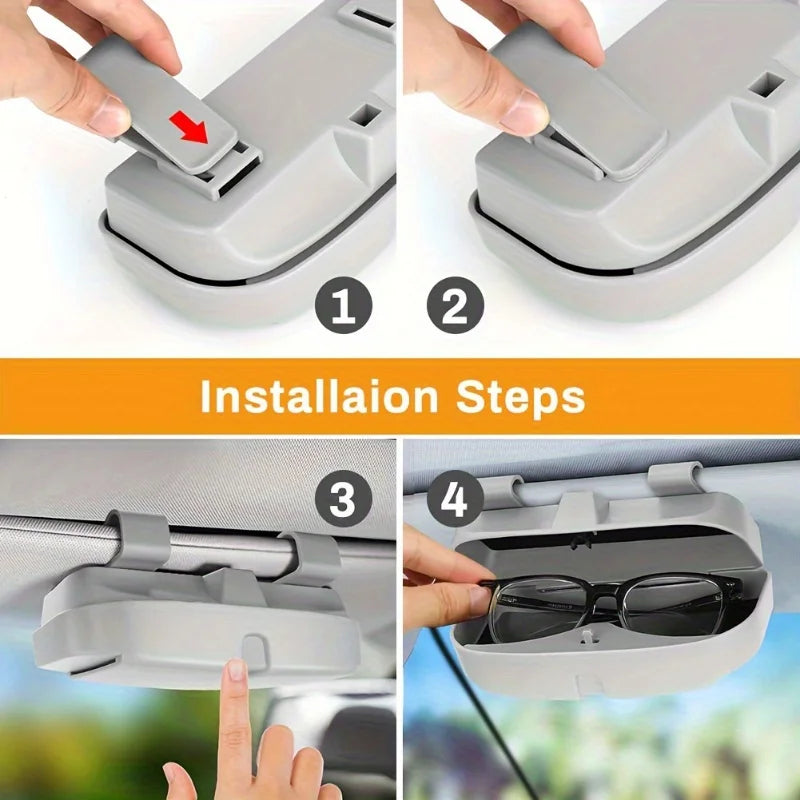Car Mounted Eye Box, Car Supplies, Sun Visor, Eyeglass Frame, Multifunctional Sunglasses Box, Storage Box, Buckle Type