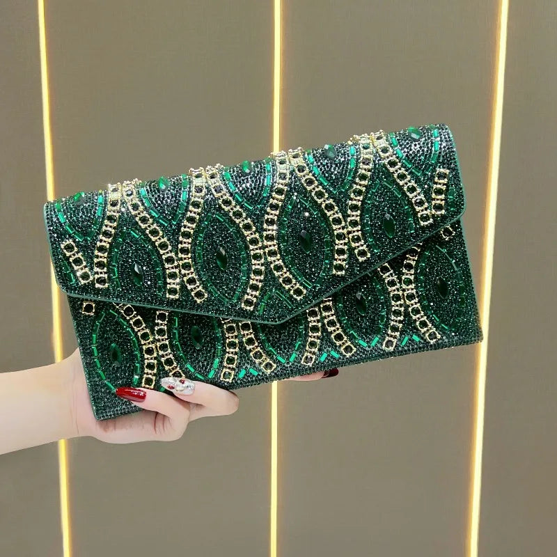 New Dinner Clutch Diamond Dinner Party Women's Shoulder Bag Luxury Brand Diamond Sparkling Fashion Women's Bag High Quality
