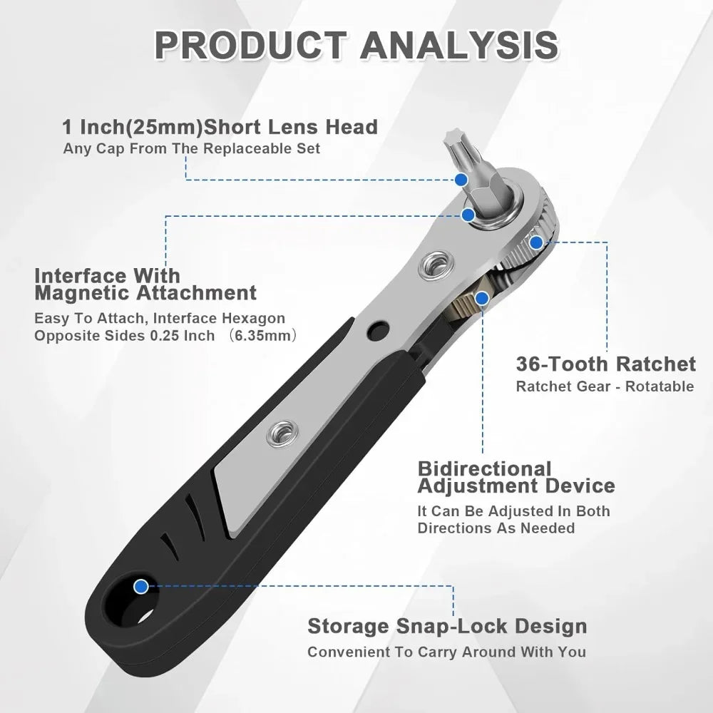 Degree Right Angle, Angled and Offset Screwdrivers for Tight Spaces. Practical, Multifunctional, Professional Mini Ratchet Set