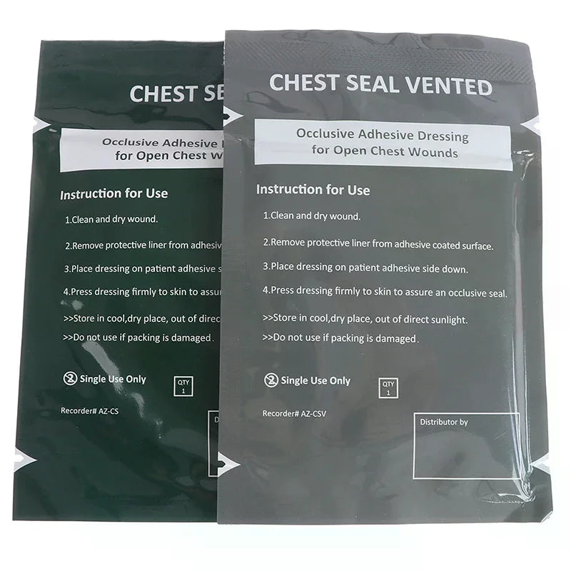 Chest Seal Wound Care For Emergency Or Tactical Situations Advanced Adhesive Sterile Transparent Lightweight Vent Life-Saving