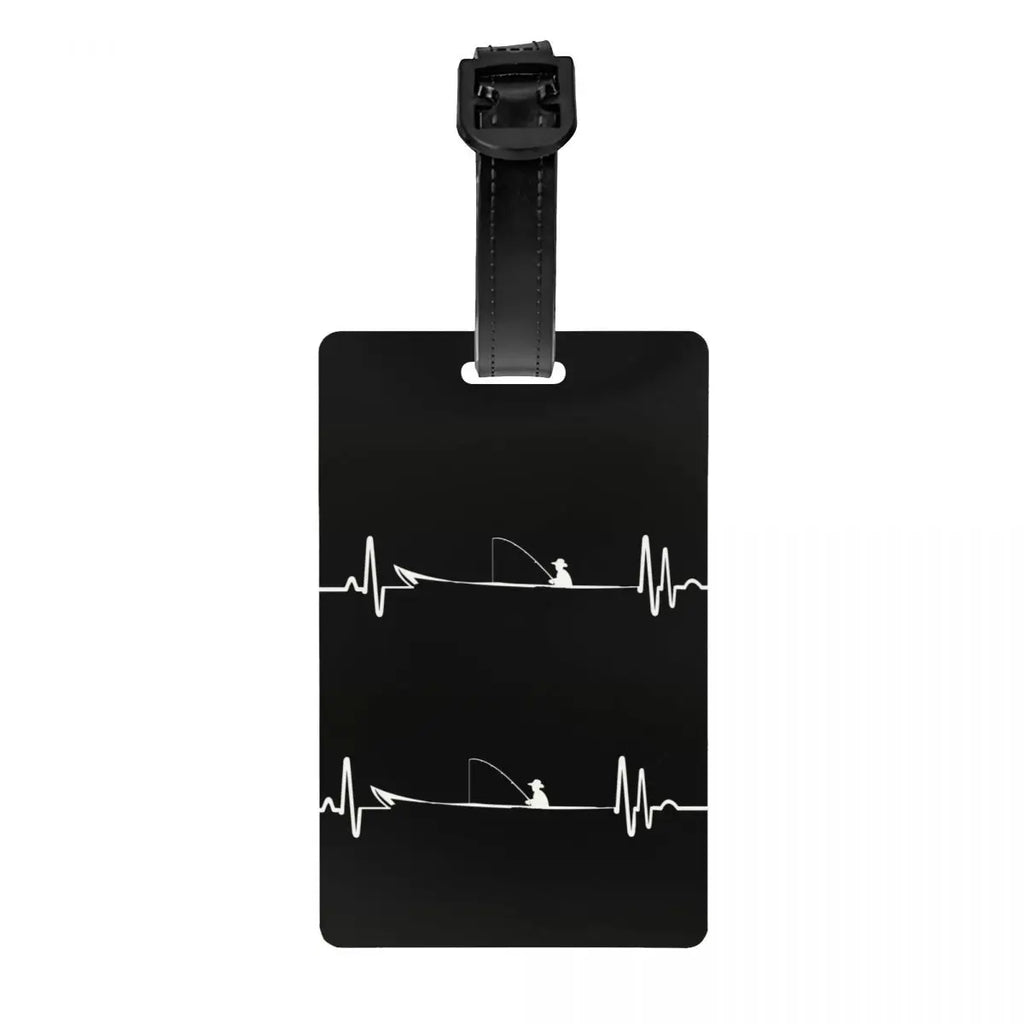 Custom Rock Guitar Heartbeat Luggage Tag With Name Card Music Singer Privacy Cover ID Label for Travel Bag Suitcase