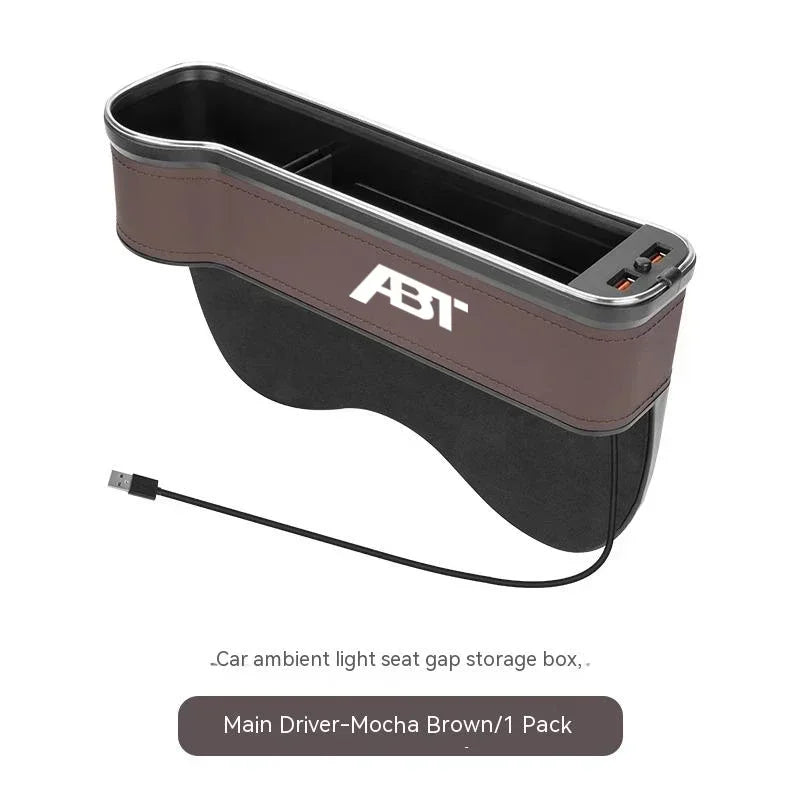 Car seat gap led 7 color festoon storage box for Audi ABT Q2 Q3 Q4 Q5 Q7 Q8 A1 A2 A3 A4 A5 A6 A7 A8 S3 S4 S5 S6 TT RS3 RS4 RS5 6