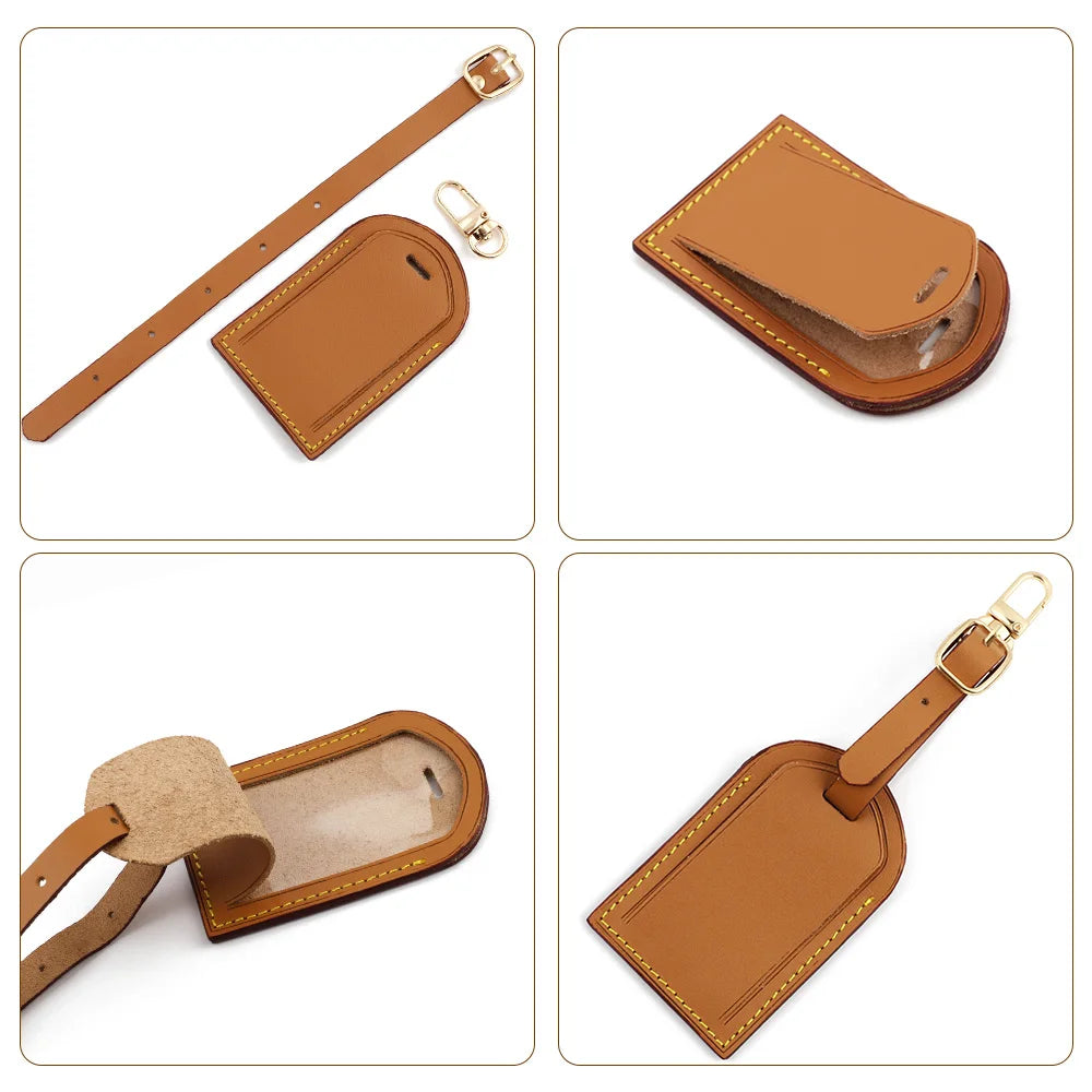 Bag Handbag Luggage Tags Travel Accessories for Suitcase Business Bag Vegetable Tanned Leather Tag Baggage Boarding Passng Pass
