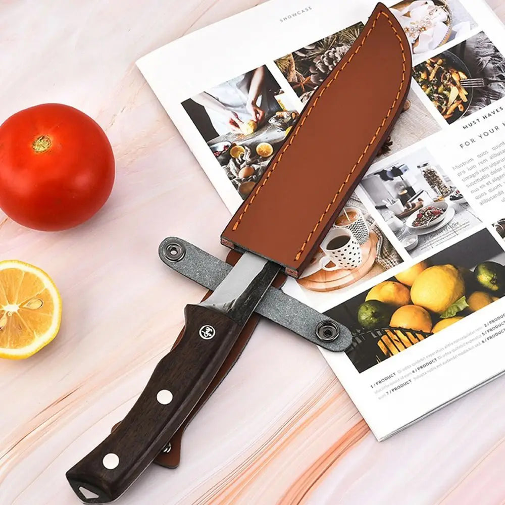 Brown Straight Knife Scabbard Tool Flashlight Belt Loop Case Holder Leather Sheath Pocket Hunt Camp Outdoor Carry Equipment