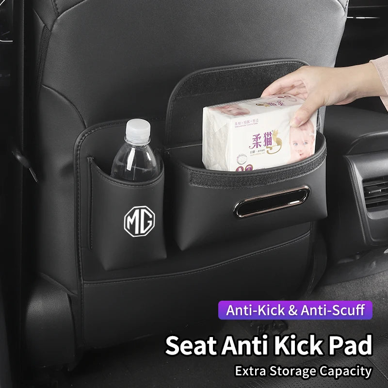 Car Seat Anti-Kick Pad Seatback Storage Bag Tissue Holder Accessories For Morris Garages MG 3 5 6 7 HS ZS GS Hector TF GT ZR RX5