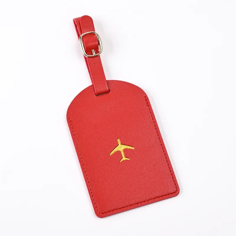 Thicken PU Hot Stamping Aircraft Boarding Pass Luggage Tag  Suitcase Name Label Travel Tags Luggage Tags Travel Accessories