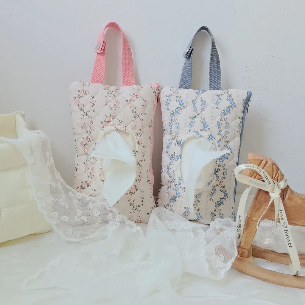 Print Baby Stroller Hanging Bag Tissue Box Wet Wipes Case Flip Cover Portable Paper Holder Removable Napkin Storage Box