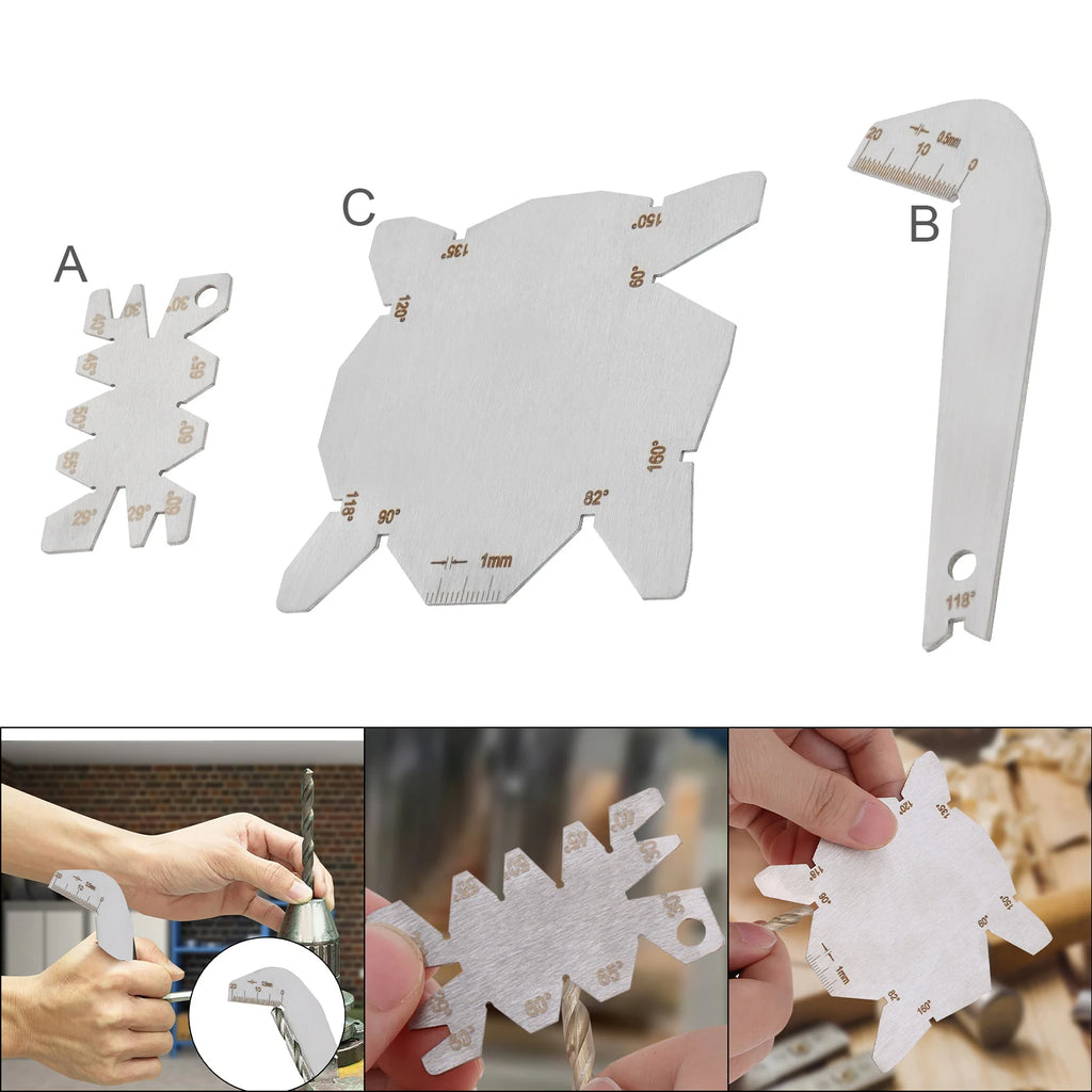 Stainless Steel Angle Gauge 118 Degree Drill Bit Machining Thread Cutting Angle Arc Model Angle Measure Tool Screw Cutting Gauge