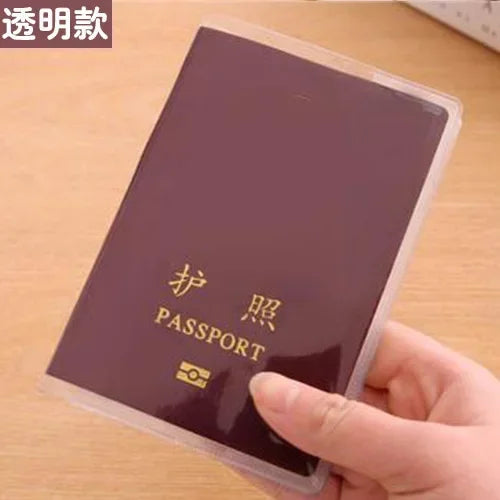 PVC Passport Sleeve Transparent Frosted Waterproof Dustproof Durable Document Protector Travel Business Trip Outdoor Daily Use