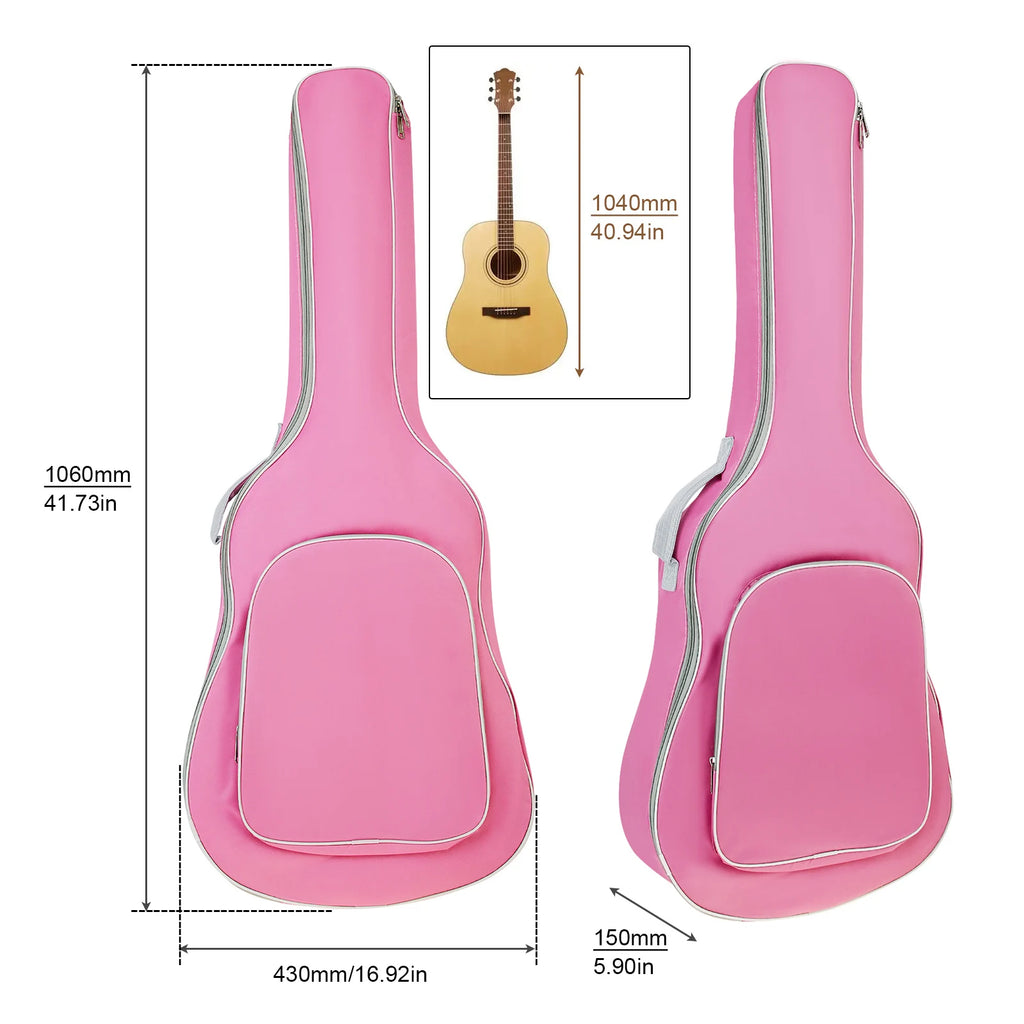1 Piece 40 / 41 Inch Padded Water Resistant Thick Acoustic Guitar Backpack Gig Bag, Soft Cover Guitar Bag