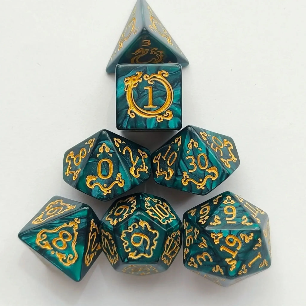 7pcs/set New Design Dragon Element Multiaspect Dice Set Board Games Accessories