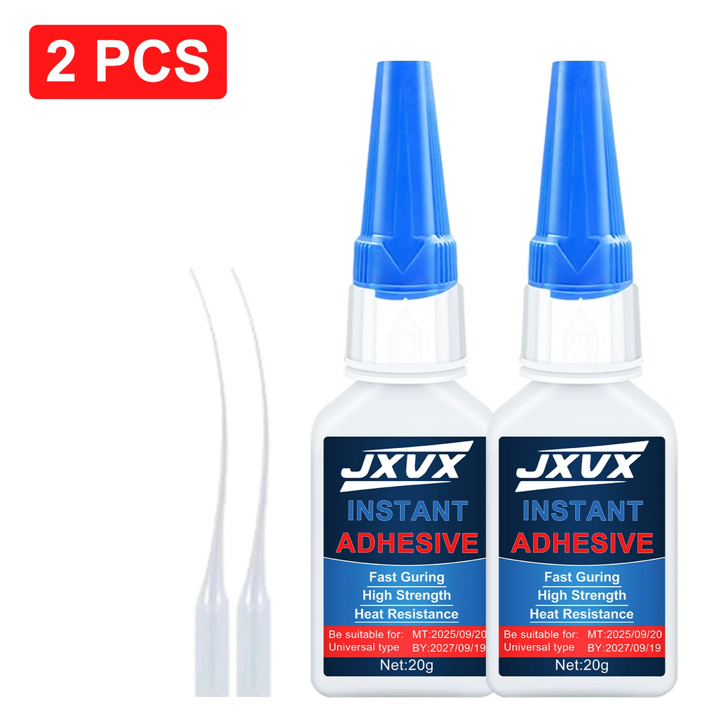 JXVX Super Instant 495 Glue,5Sec Super Glue Strong Bond for Shoes/Glass/Metal/Wood/Plastic,Ceramic Quick Dry Industrial Strength Instant Adhesive Tool