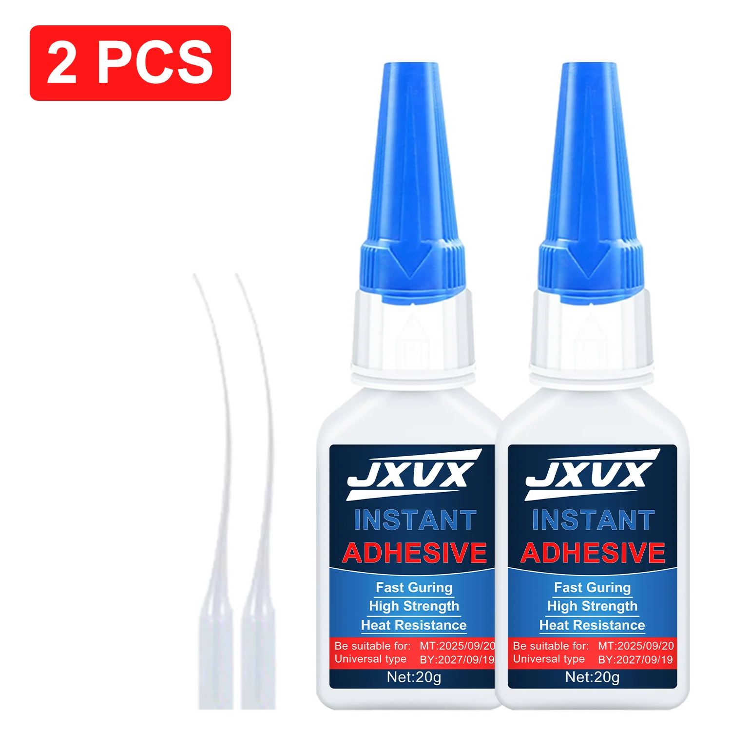 JXVX Super Instant 495 Glue,5Sec Super Glue Strong Bond for Shoes/Glass/Metal/Wood/Plastic,Ceramic Quick Dry Industrial Strength Instant Adhesive Tool