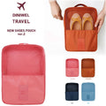 Portable Waterproof Travel Shoes Bag Three Pairs Storage Double Pouch Pocket Packing Cubes Handle Nylon Zipper Bag