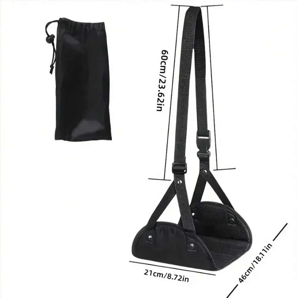 Travel Rest Hanging Footstool Adjustable Straps Multifunctional Portable Hammock Footrest for Home Office Outdoor Airpalne
