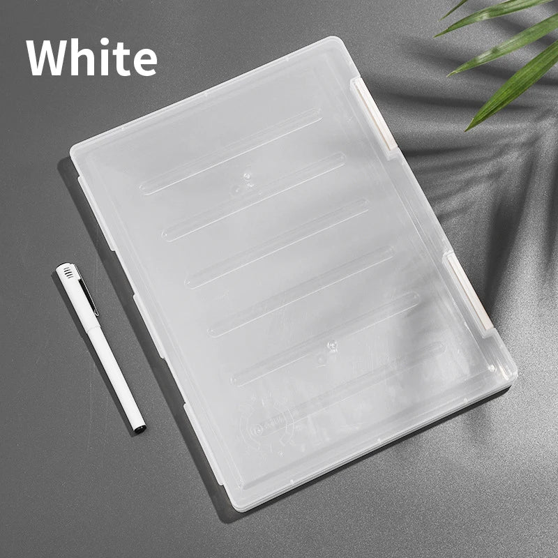 1PC Transparent File Box A4 Plastic PP File Box For School Students Multi-layer Portable Double-layer Data File Subject Classifi