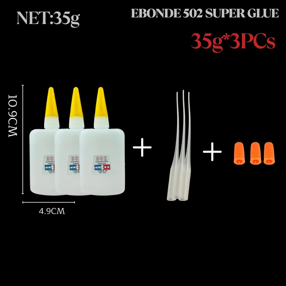 502 Super Glue Cyanoacrylate Quick Dry Adhesive for Ceramic Metal Wood Rubber Plastic Instant Strong Bond 3g 15g 35g 50g