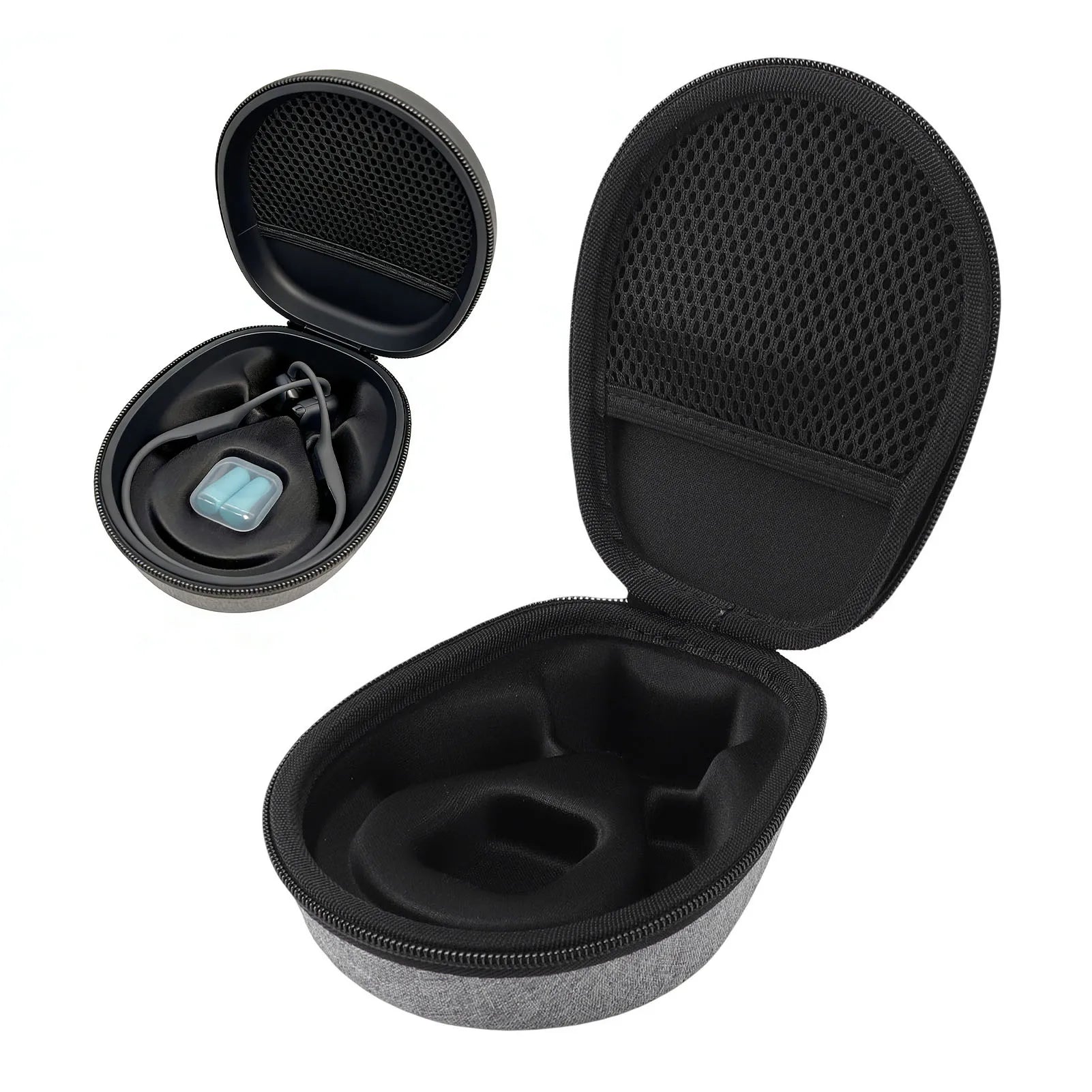 Hard Case Fit for SHOKZ OpenRun Pro 2 1 Mini Bone Conduction Headphones Nylon EVA Storage Case with Mesh Pocket Shockproof