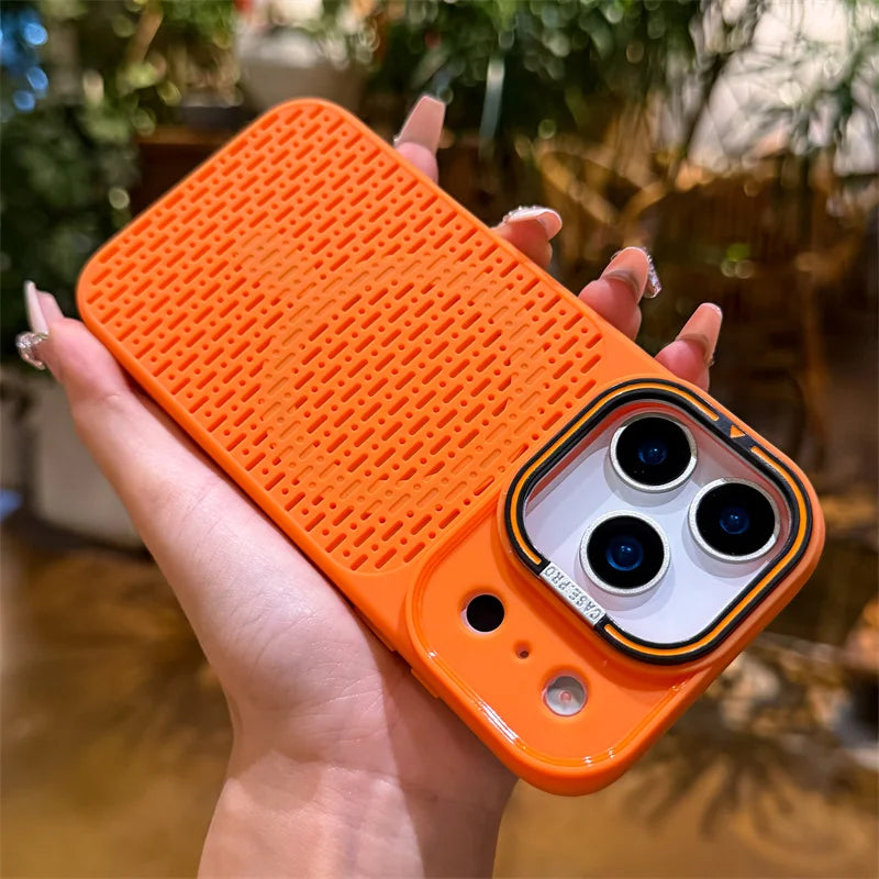 Cooling Mesh Camera Mount Case For iPhone 17 15 14 13 12 16 Pro Max Plus For Magsafe Charge Shockproof Heat Dissipation Cover