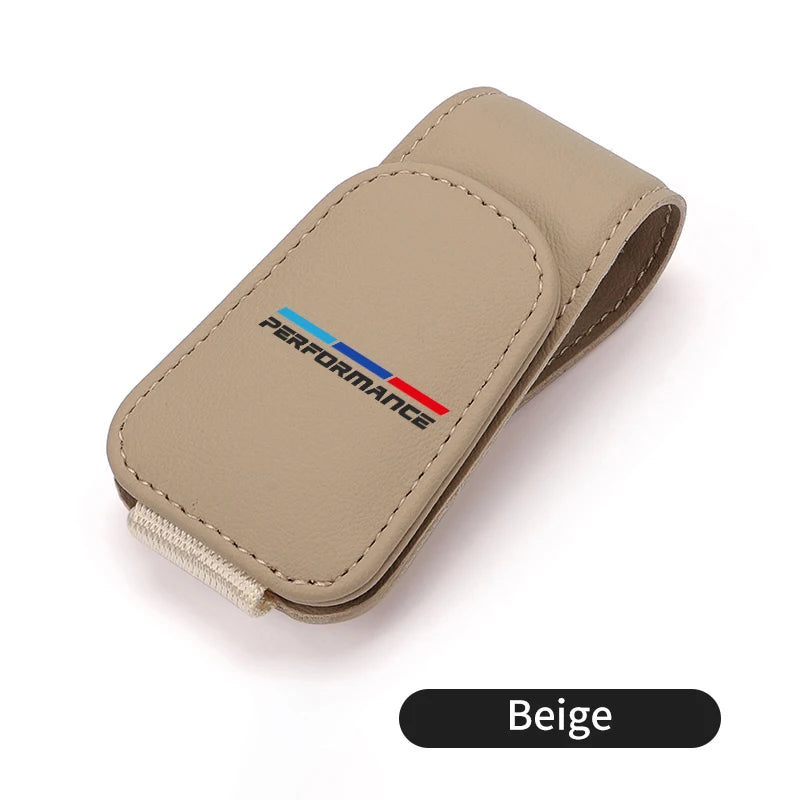 For BMW Car Leather Glasses Clip Sunglasses Holder with Hidden Card Slot 1 3 5 Series X1 X3 X4 X5 X7 G20 G38 F20 F39 F48 E46
