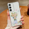 Colorful Flowers Pattern Clear Phone Case For Samsung Galaxy S26 S25 S24 S23 Ultra S22 Plus S21 S24 S25 FE Shockproof Soft Cover